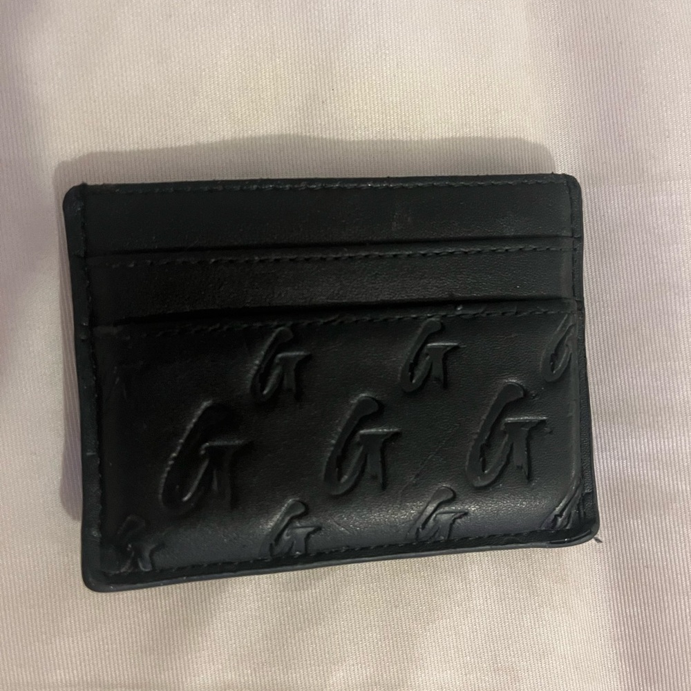 Elegant Black Embossed Leather Card Holder